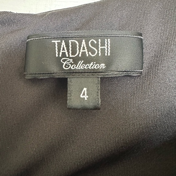 Tadashi Collection Cocktail Dress Black Fit & Flare Draped & lTrumpet Size 4 - Picture 13 of 15